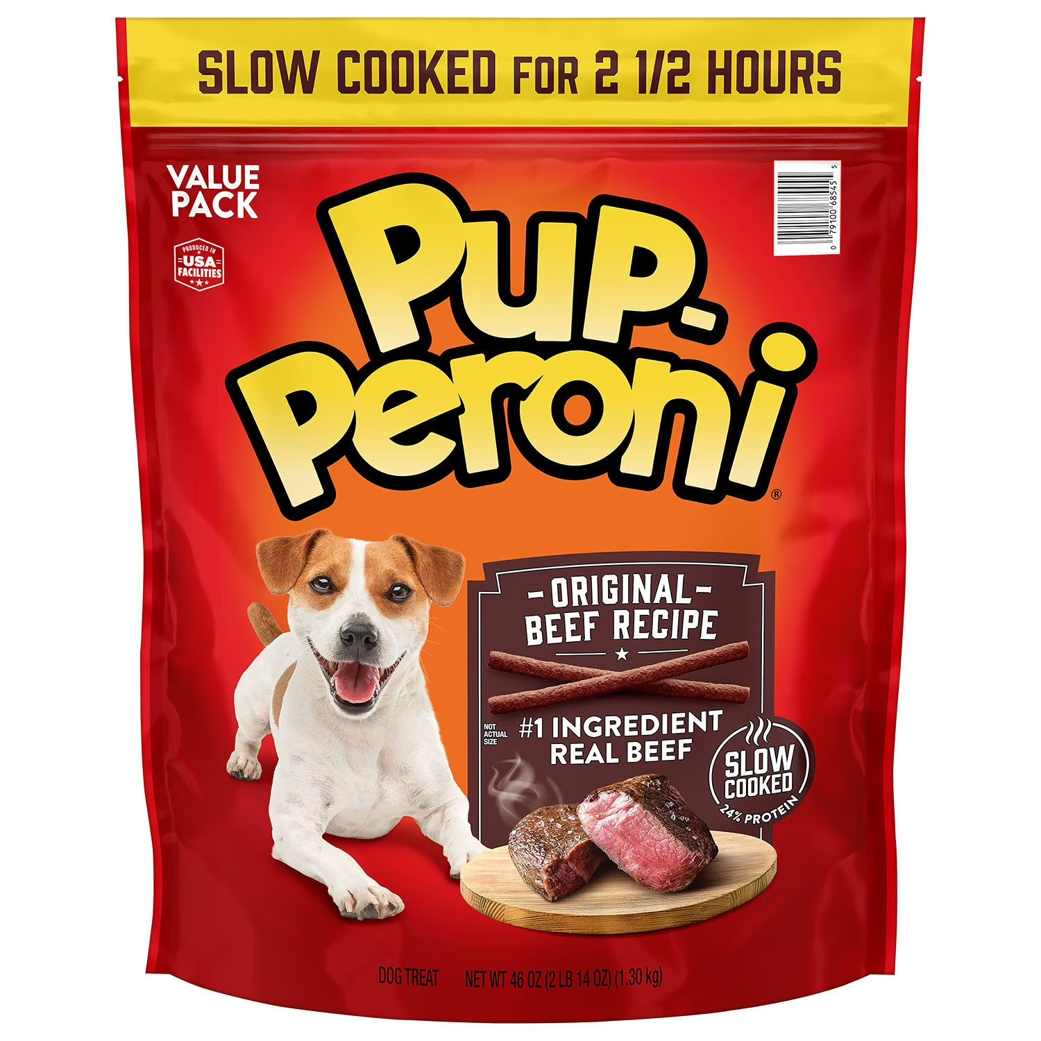 2 PACK – Pup-Peroni Dog Snacks Original Beef Flavor dog treats (46 oz.)