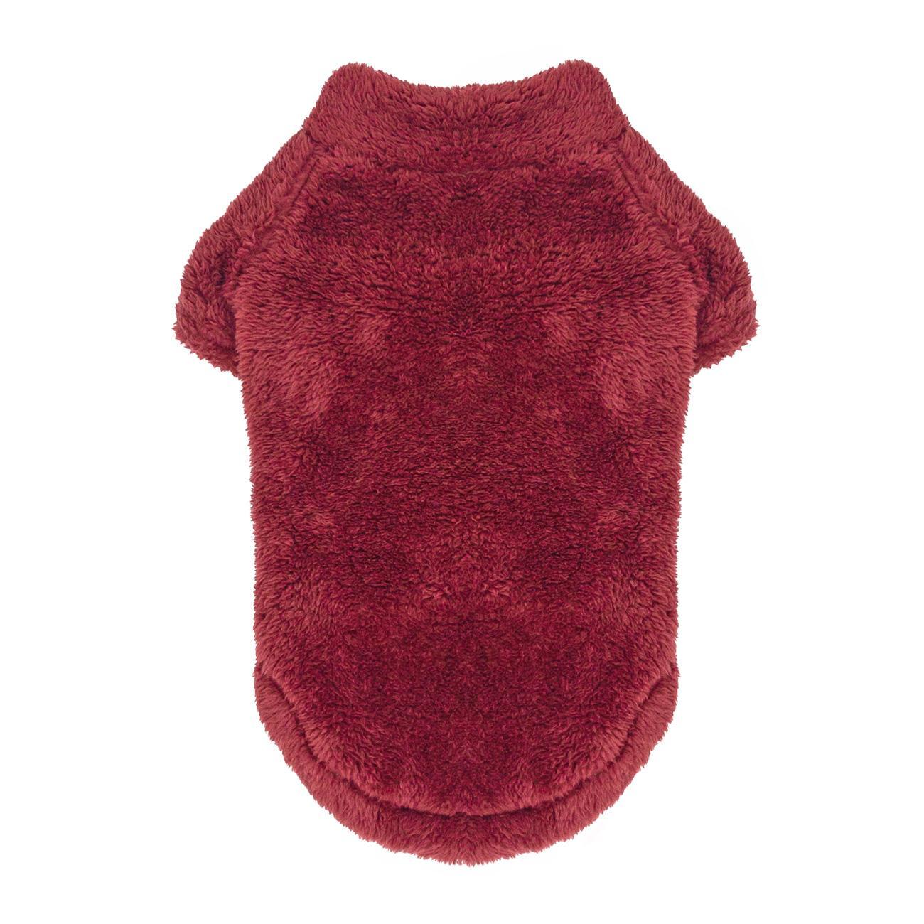 Dog Plush Pullover Jacket/Sweater- Burgundy Sizes XS – 4XL