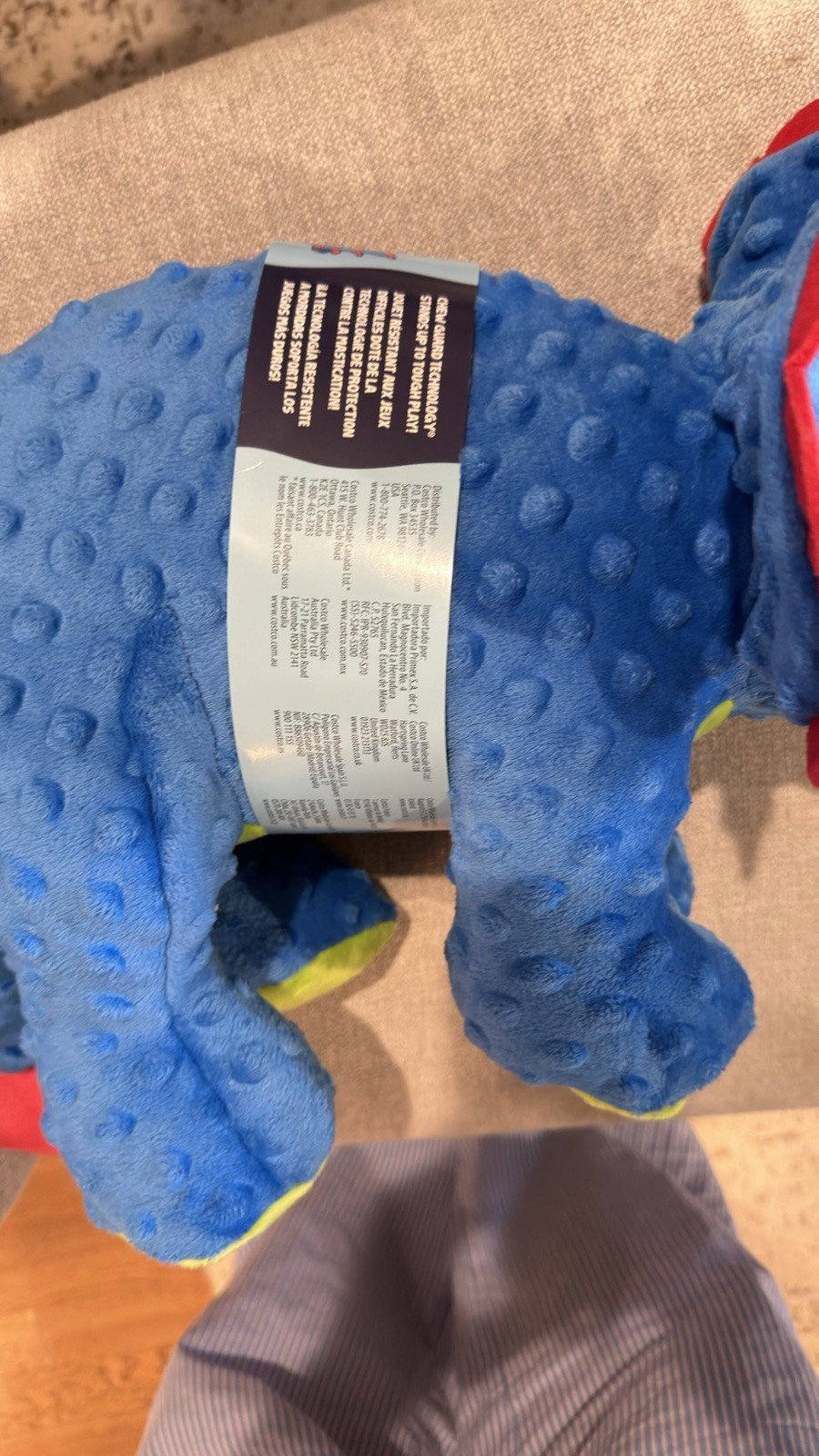 Go Dog Toy Triceratops Dinosaur with Chew Guard Technology blue dog toy New