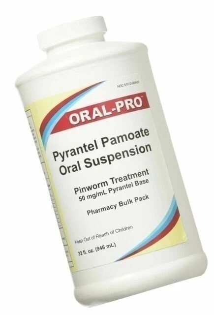 Oral Pro Pyrantel Pamoate Oral Suspension 50mg/mL Pinworm Treatment 32 Oz