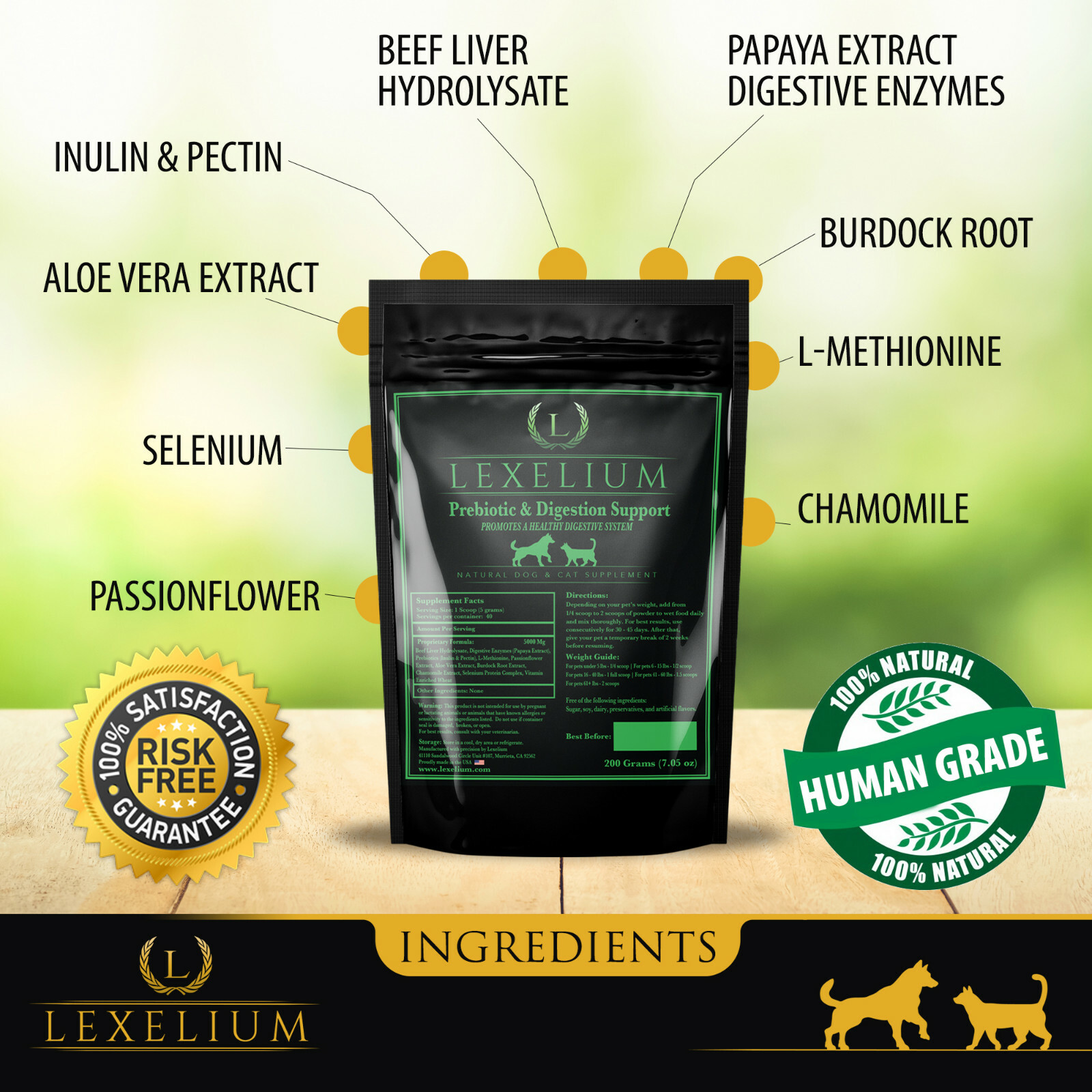 Prebiotic & Digestion Aid For Dogs and Cats | Helps with Constipation & Diarrhea
