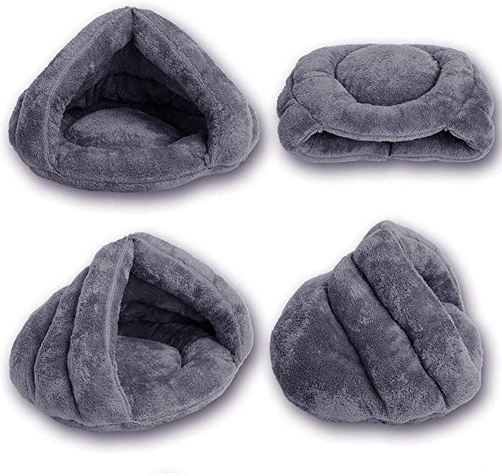 Pet Tent Cave Bed Small Medium Cats Dogs Sleeping Bag Thick Fleece Warm Slipper