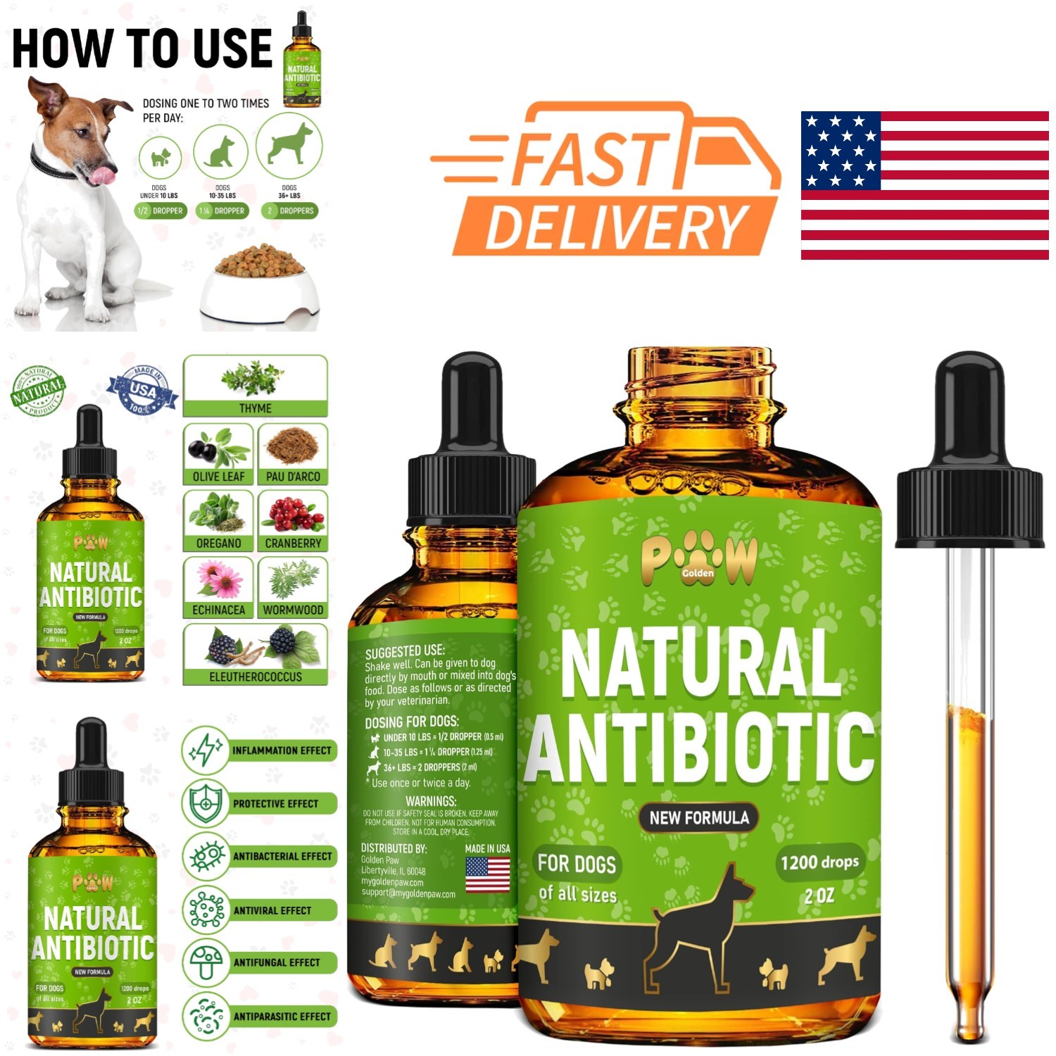 Natural Drops for Dogs to Support Urinary Tract and Overall Wellbeing 2 Ounces