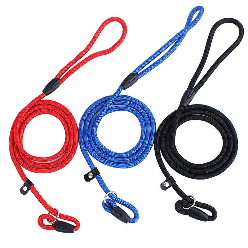 4ft Dog Nylon Adjustable Loop Slip Rope Leash Lead Training Choke Pet Collar USA