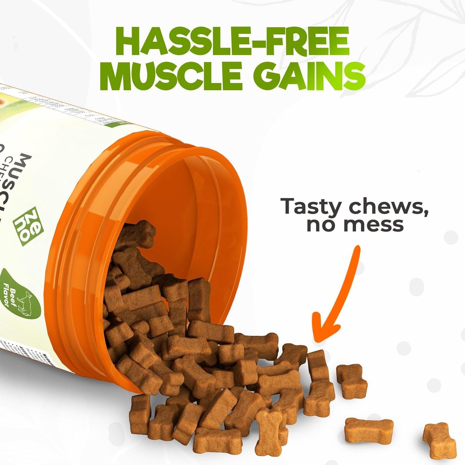 ZENO 11-in-1 Muscle Gain Chews – Weight Gain Supplements for Dogs with High Prot