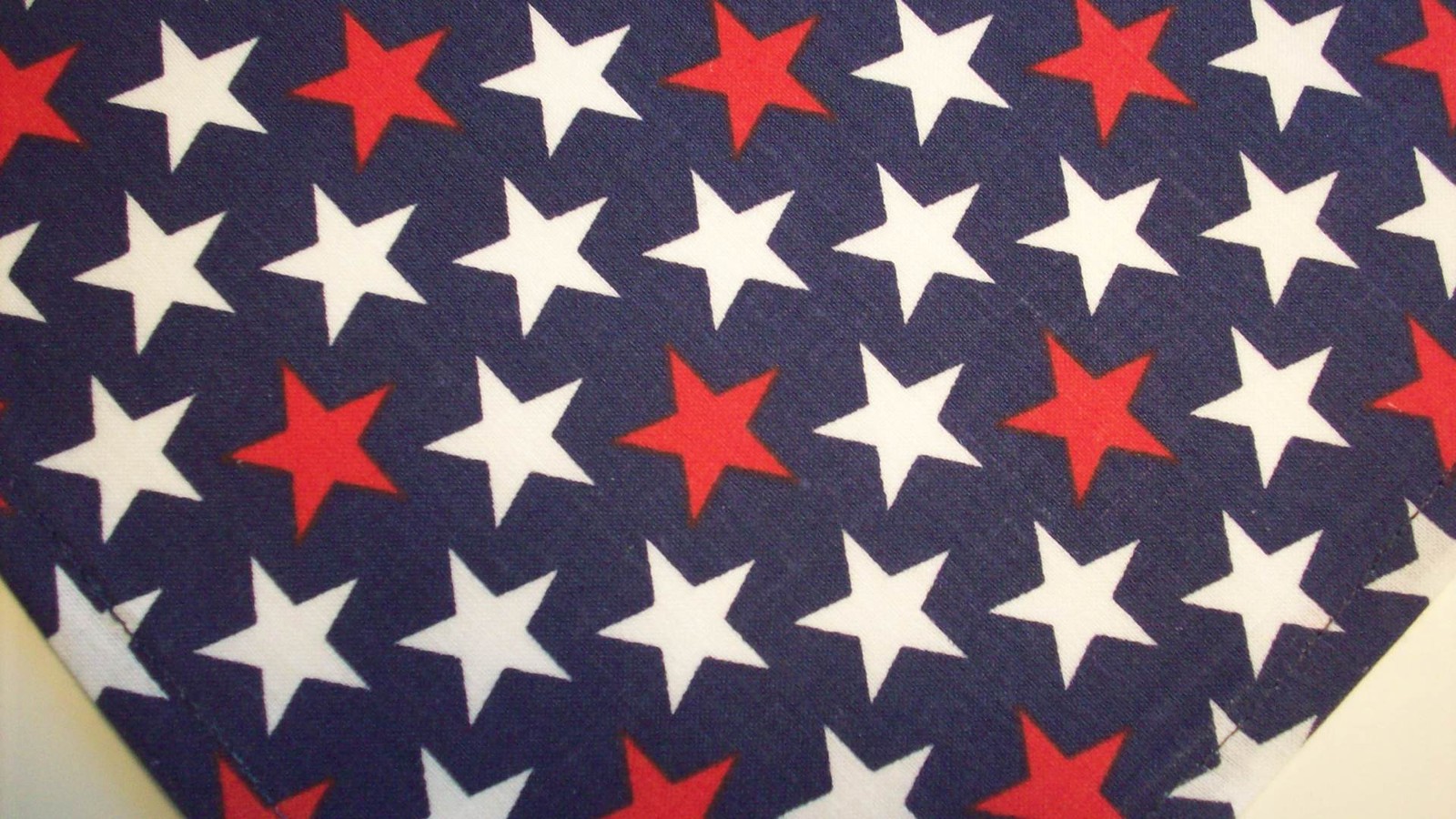 Dog Bandana/Scarf, Tie On, Patriotic, Stars, Red. White, Blue, XS, S, M, L