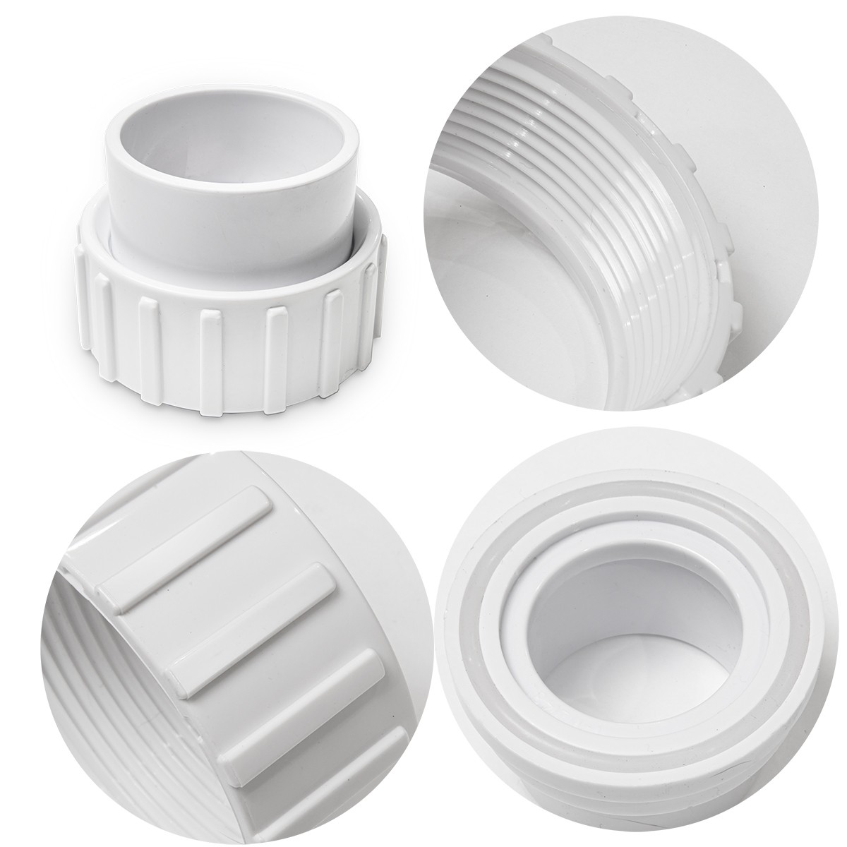 4 Pieces Replacement Union Fitting Slip 1-1/2 & 2 inch for Pumps Filters Set