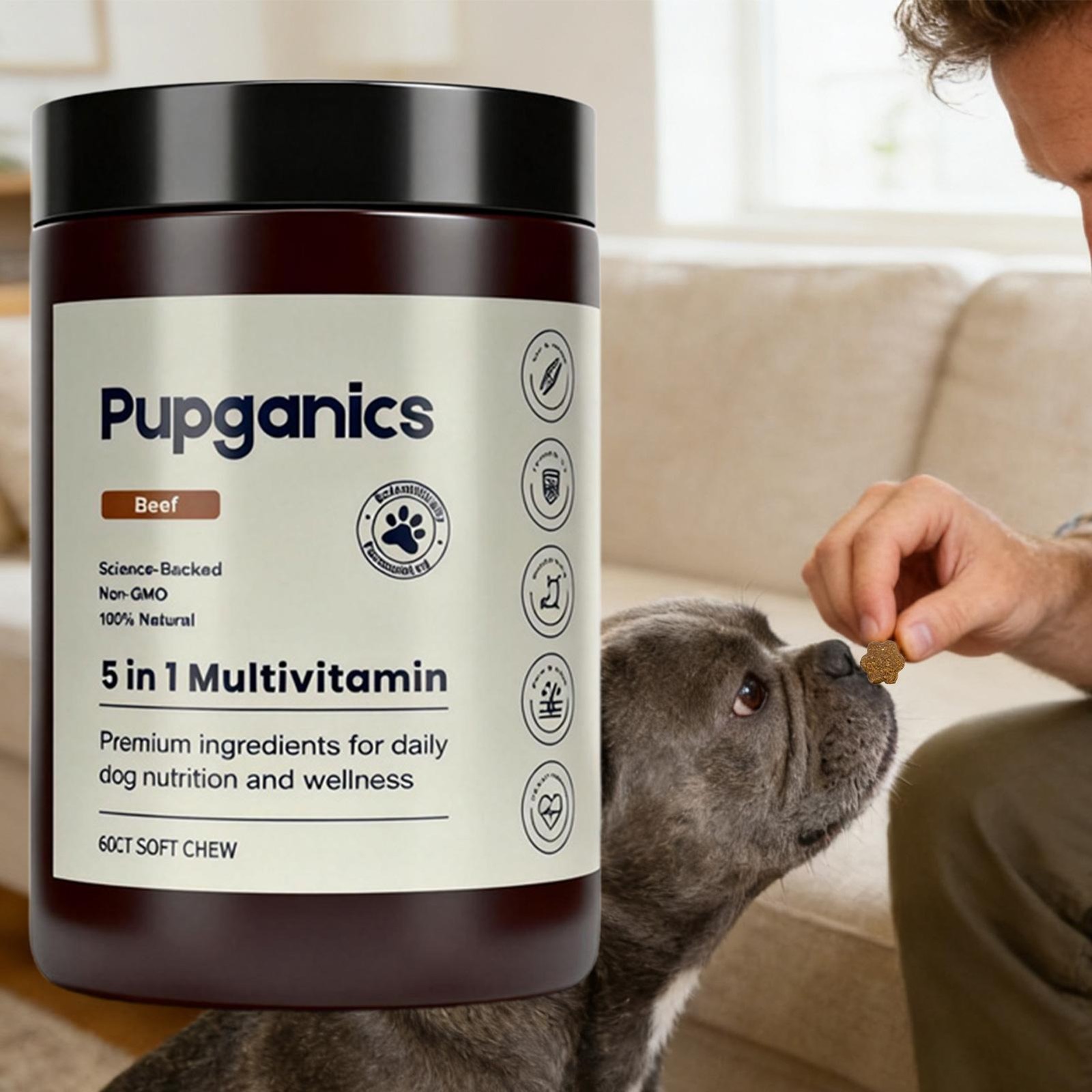 Pupganics 5in1 Multivitamin Soft Chews For Dog Dog Vitamins And Supplements *1-3