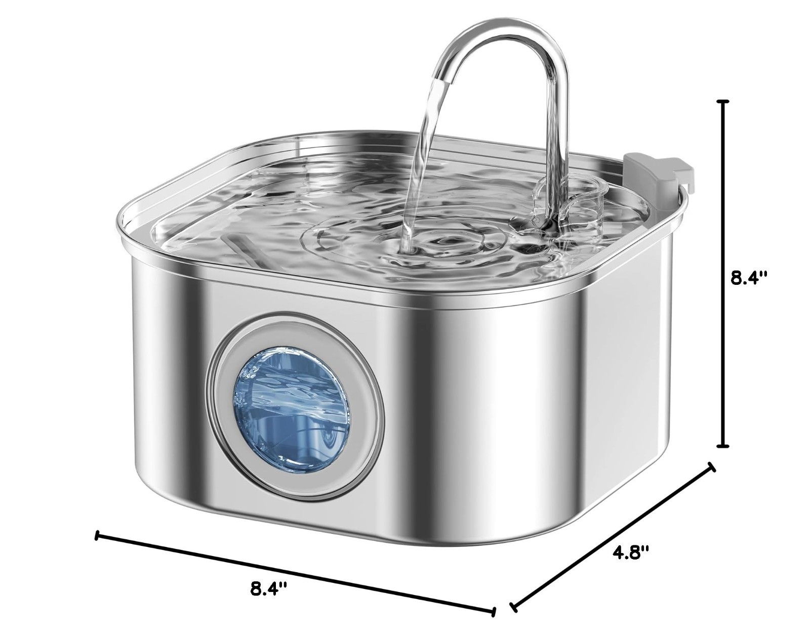 3.2L/2.2L Stainless Steel Cat Dog Water Fountain Pet Drinking Fountain Dispenser