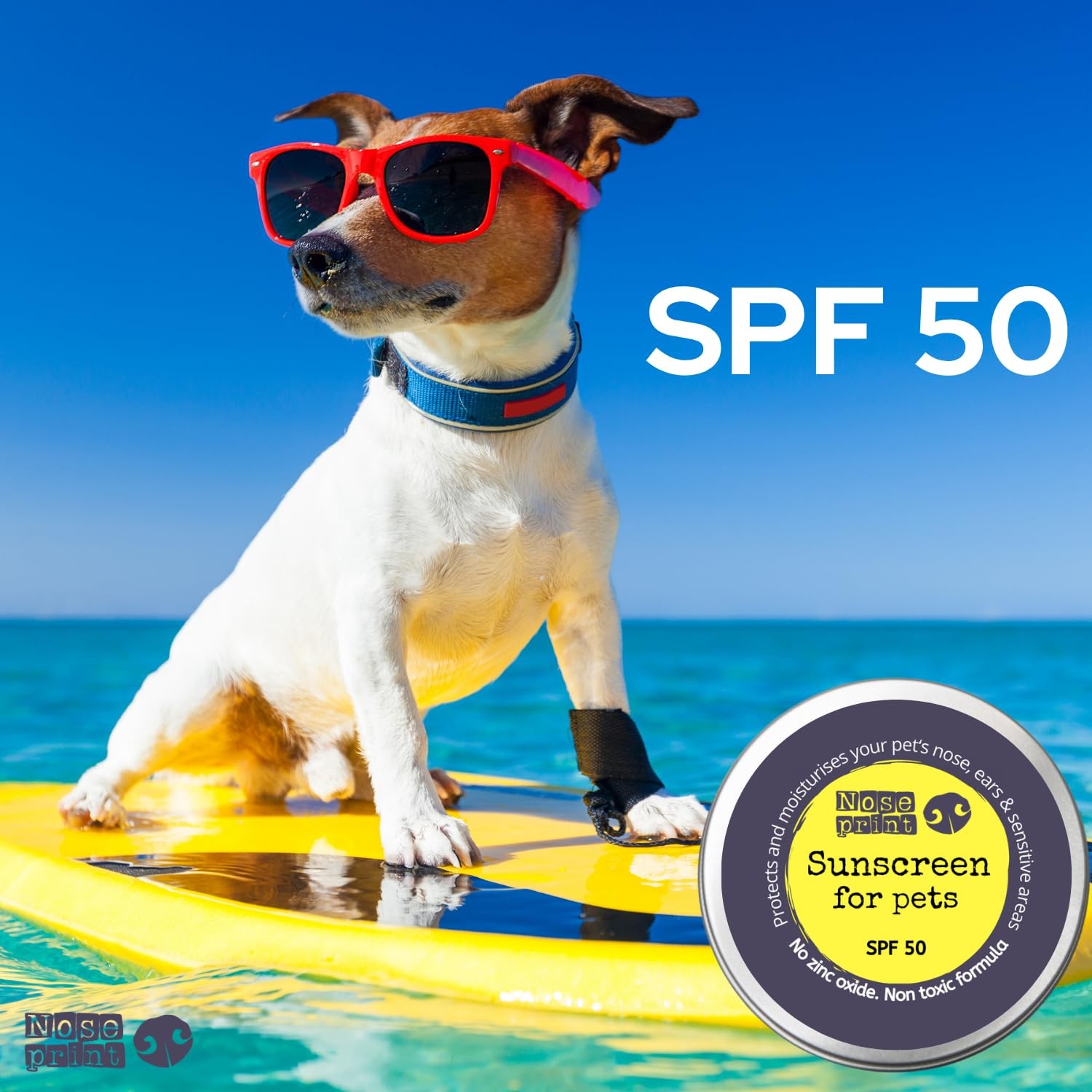 Noseprint Pet Sunscreen Balm, SPF 50, 15ml Tester, Zinc Oxide Free, white