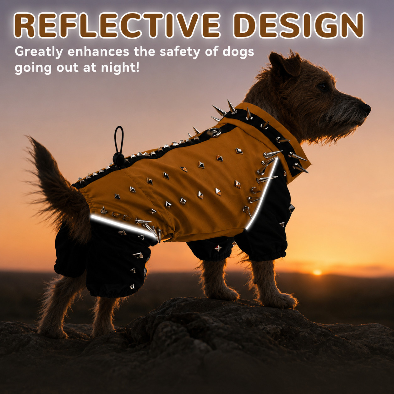 X-SMALL Anti-Hawk Dog Puncture Resistant Vest, Hard Plastic Spikes, Metal Rivets