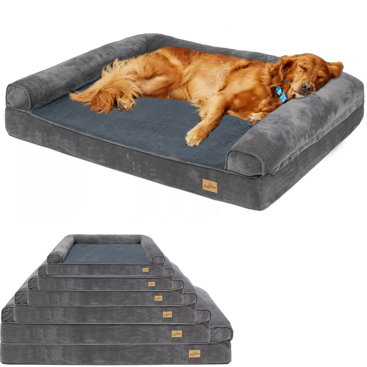 Jumbo XXXL Calming Dog Bed Orthopaedic Sofa Waterproof Washable Cover Plush Mat