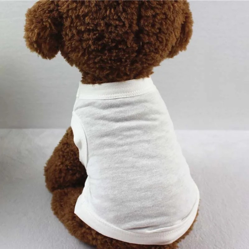 Cotton Dog T-Shirt Blank Pet Clothes Soft Puppy Vest for Small Medium Large Dogs