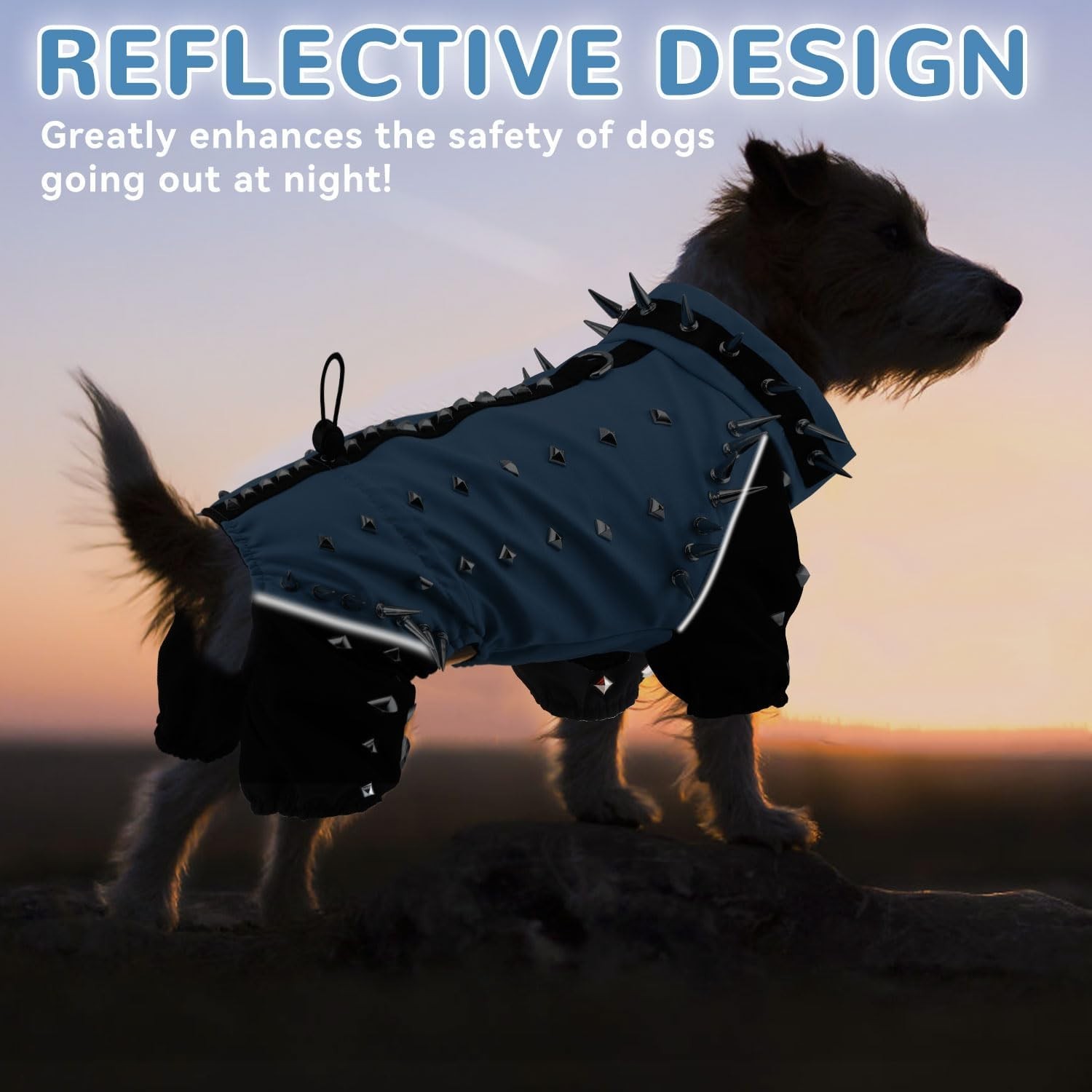X-SMALL Anti-Hawk Dog Puncture Resistant Vest, Hard Plastic Spikes, Metal Rivets
