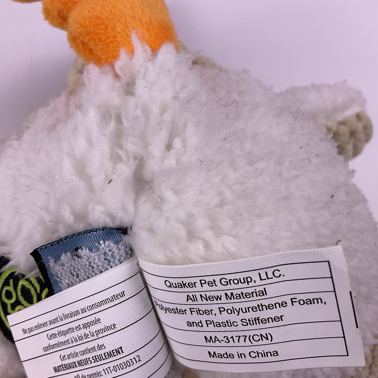 Strong Dog Toy GoDOG Squeak Checkers FAT Rooster Plush Chew Comfort ChewGuard