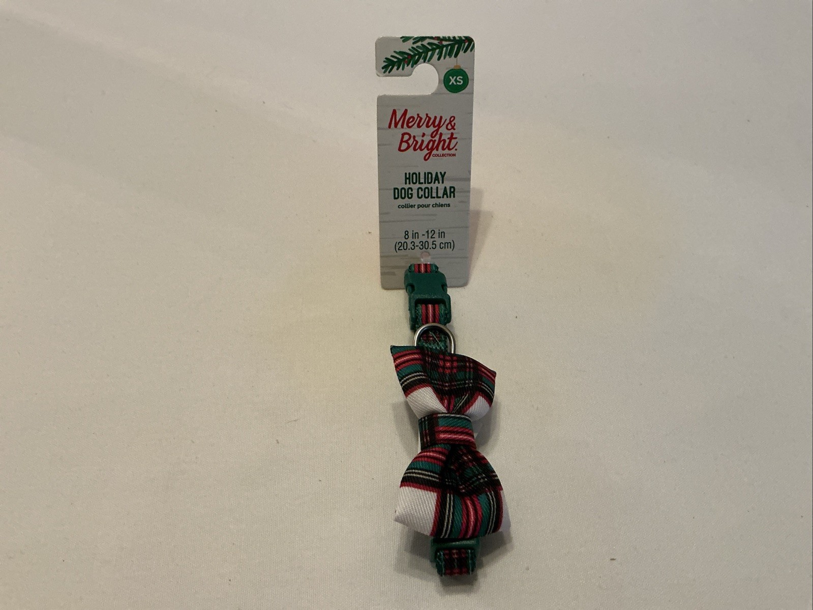 Merry & Bright Holiday Dog Collar Plaid Xtra Small NWT