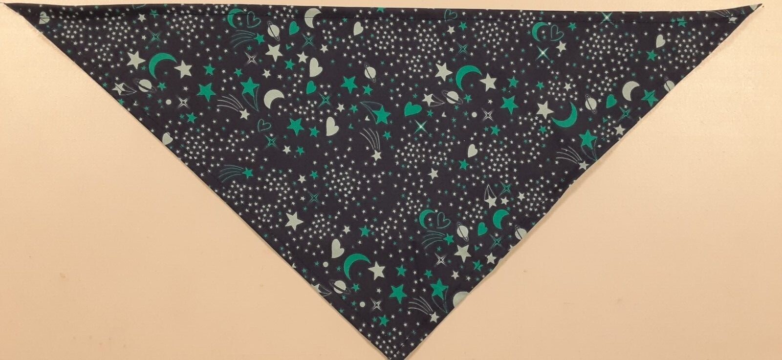 Buster Brown Dog Bandana/Scarf, Tie On, Navy, Stars, Moons, S,M,L