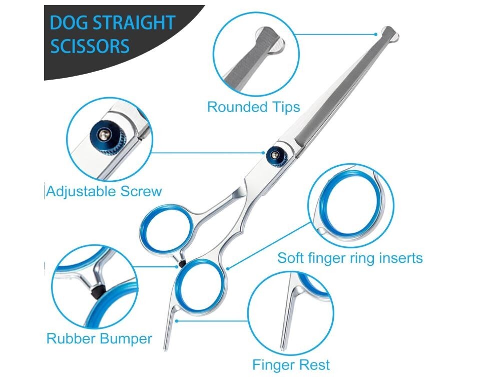 5 in 1 Premium Dog Grooming Scissors, Professional Dog Scissors for Grooming