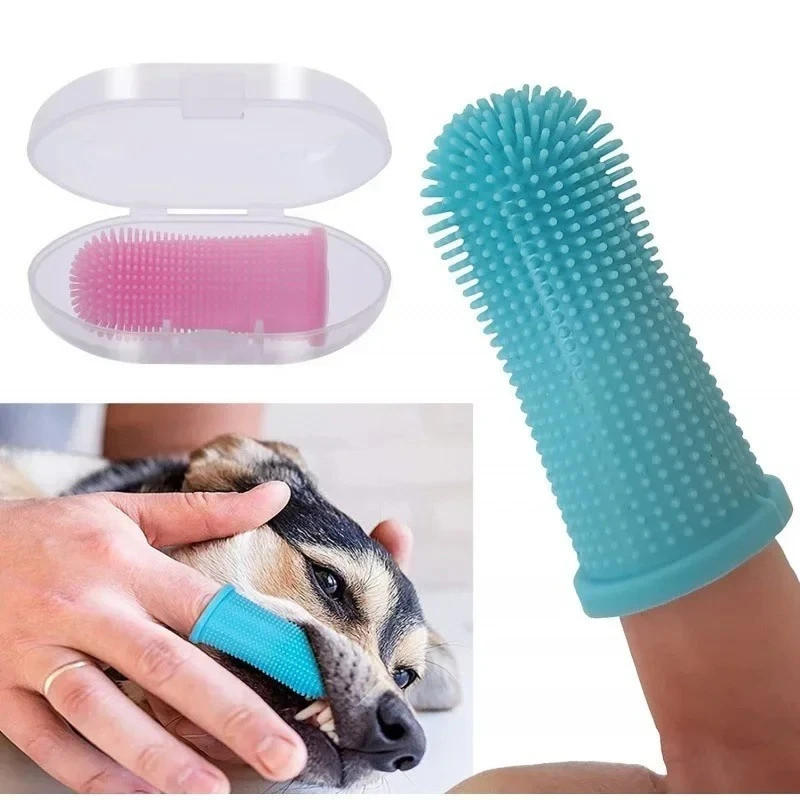 Soft Silicone Finger Toothbrush for Dogs & Cats Dental Care Breath Cleaning Tool