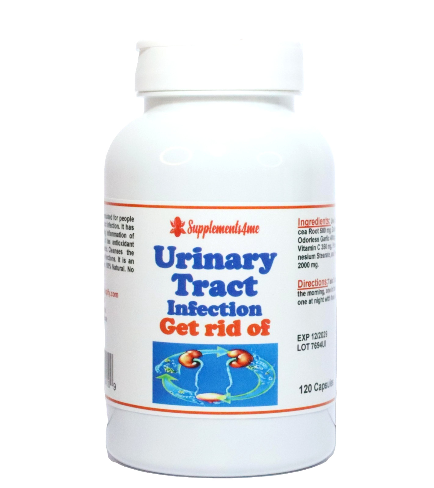 HEALTHIEST HERBS FOR URINARY TRACT INFECTION WOMEN MEN – 120 CAP – MADE IN USA