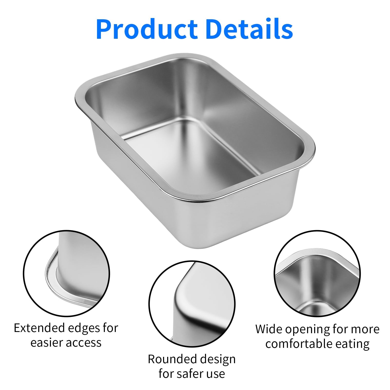 Ohtomber Stainless Steel 1.25 Gallons Large Dog Water Bowl Metal Pet Dog Wate…
