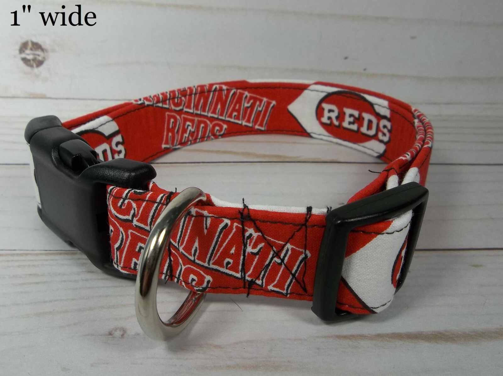 Cincinnati Reds MLB Terri’s Dog Collar handmade adjustable gameday fabric