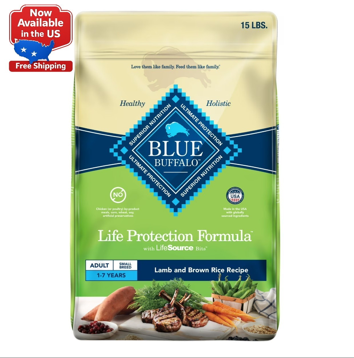 Blue Buffalo Life Protection Formula Small Breed Dry Dog Food , 15 lbs