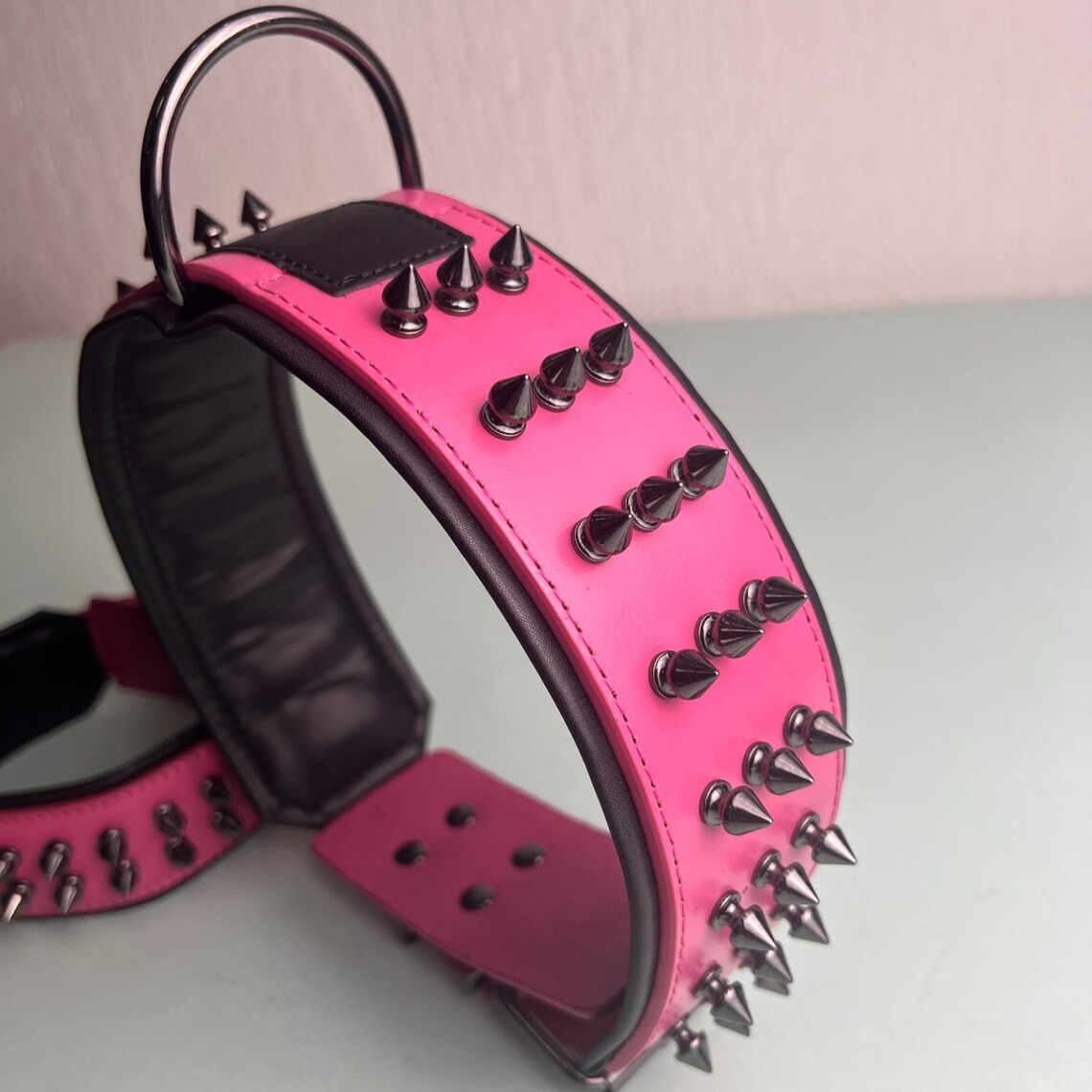 STG GENUINE LEATHER LATEST SPIKE DOG COLLAR HANDMADE COLLAR UNISEX DOG COLLAR