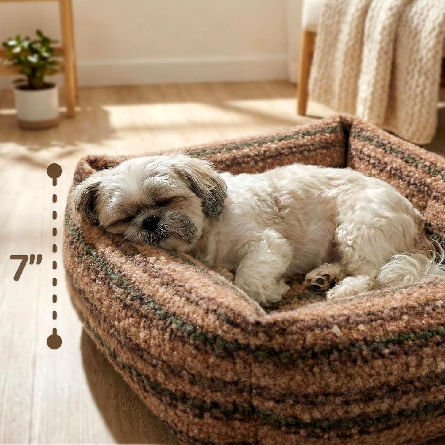 Dog Bed for Small Medium Dogs – Washable Small Dog Bed, High Back Support Pet So