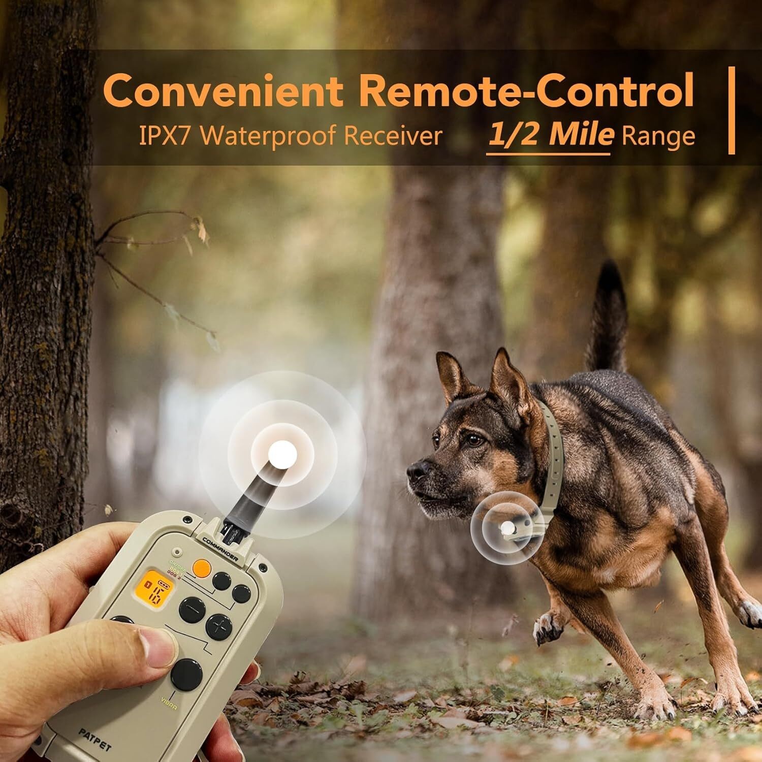 2in1 Dog Shock Collar Training w/ Remote ,1/2 Mile IPX7 Waterproof Electric