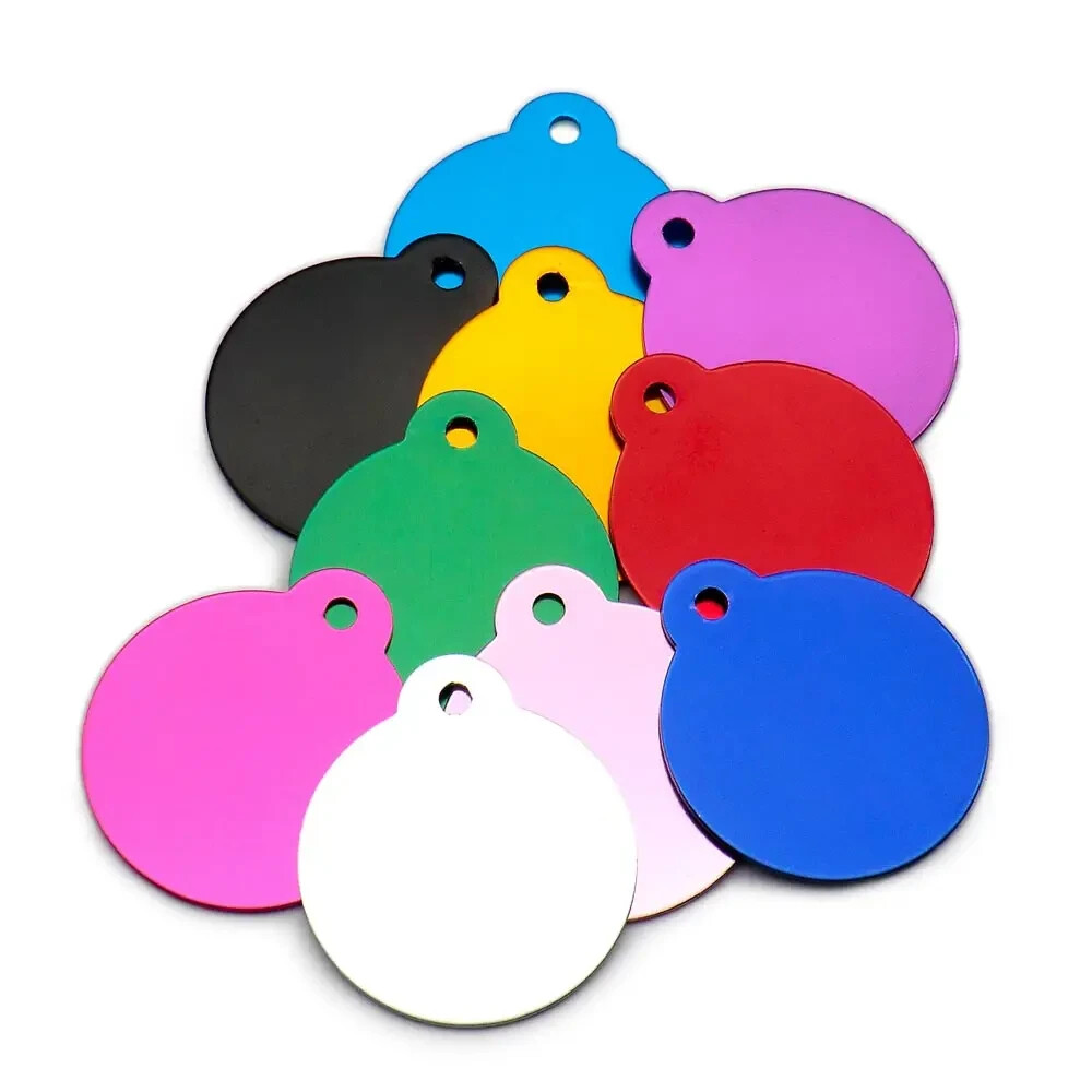 Custom Engraved Personalized Dog Pet tags Double Side Round ID Dog Cat Tag