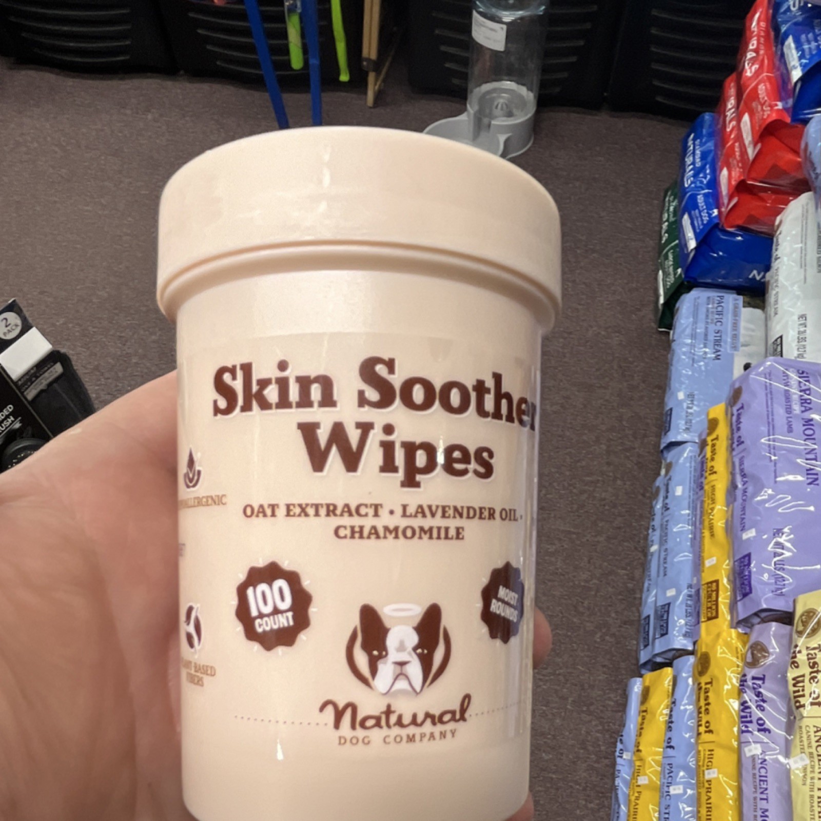 Natural Dog Company Skin Soother Wipes Oat Extract Lavender Oil Chamomile 100ct