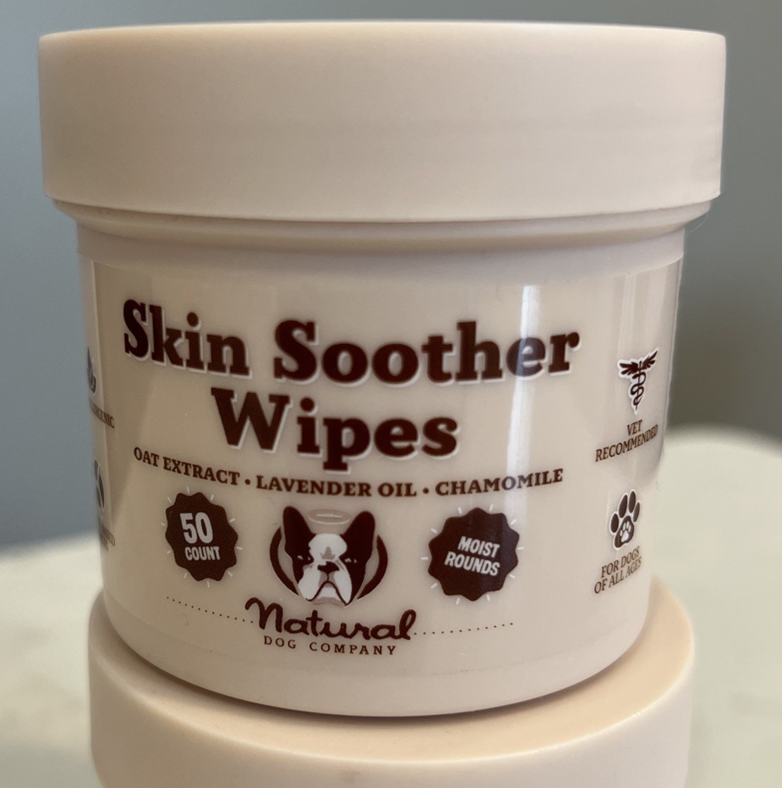 2 Pack Natural Dog Company Skin Soother Wipes Hypoallergenic Face Paws 50 Ct Eac