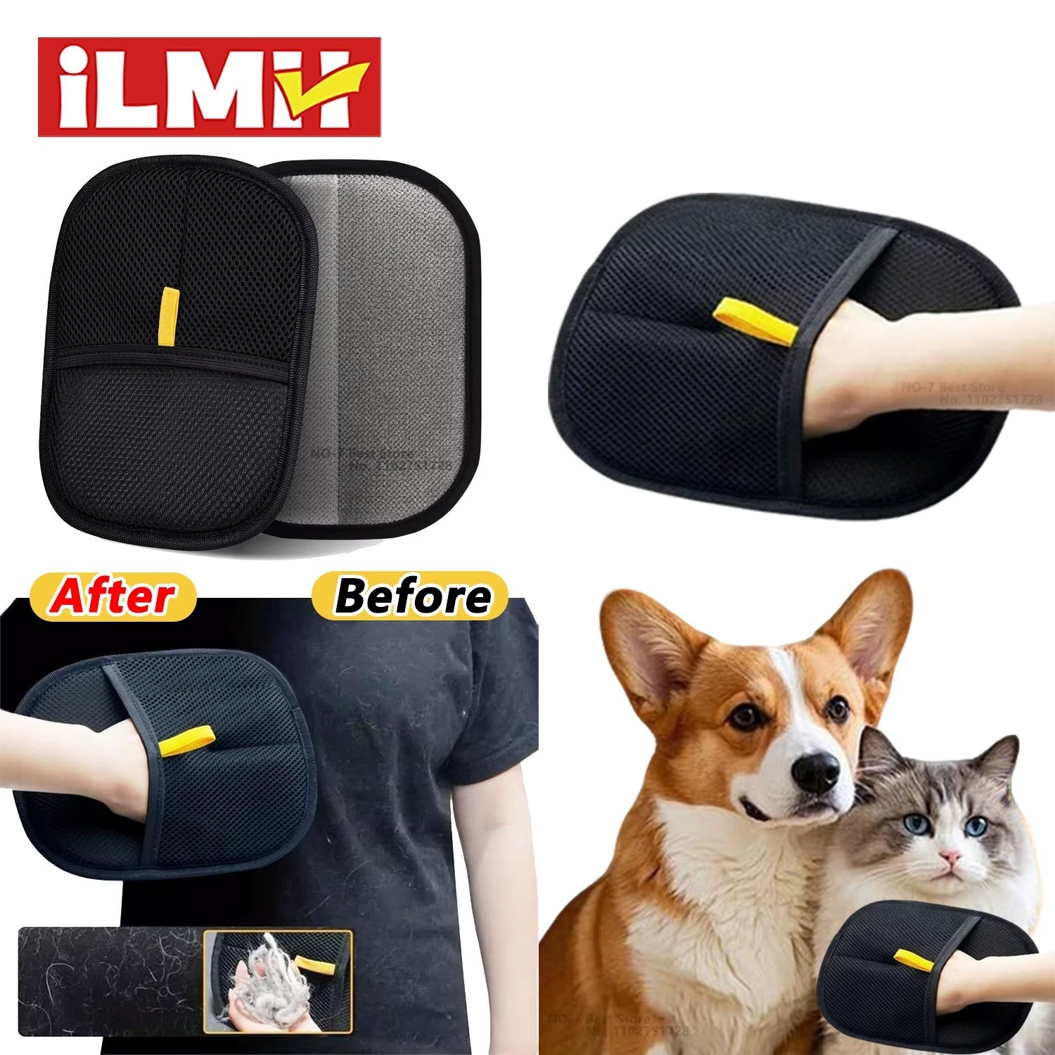 2-Pack Glove Cat Grooming Gloves Cat Hair Remover 2025 New Pet Dog Hair Remover