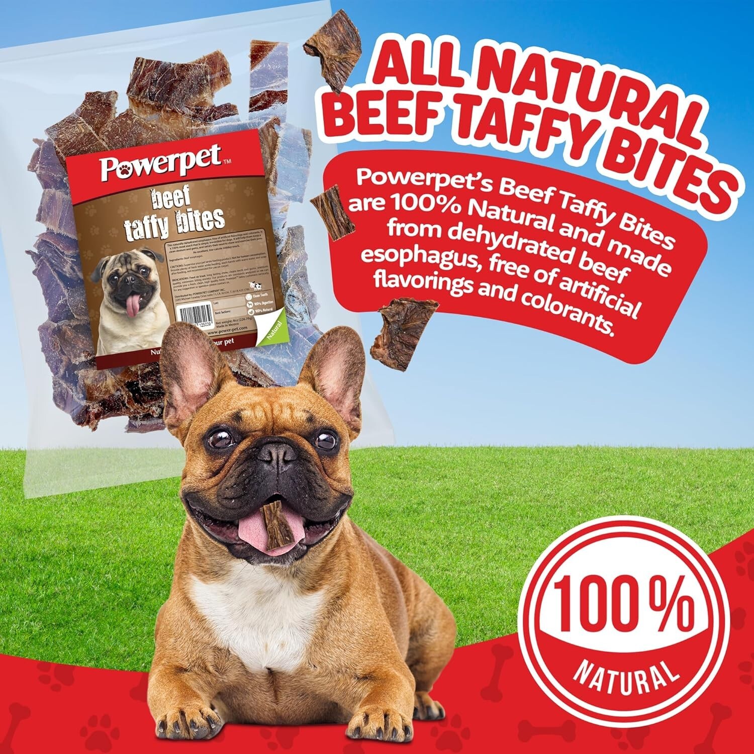 Powerpet/Beef Gullet Chips/ALL NATURAL Dog Treats/BRC CERTIFIED