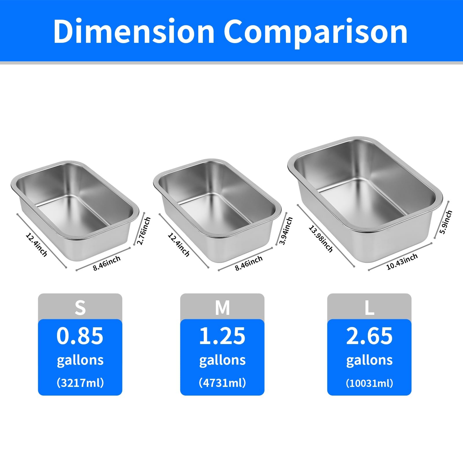 Ohtomber Stainless Steel 1.25 Gallons Large Dog Water Bowl Metal Pet Dog Wate…