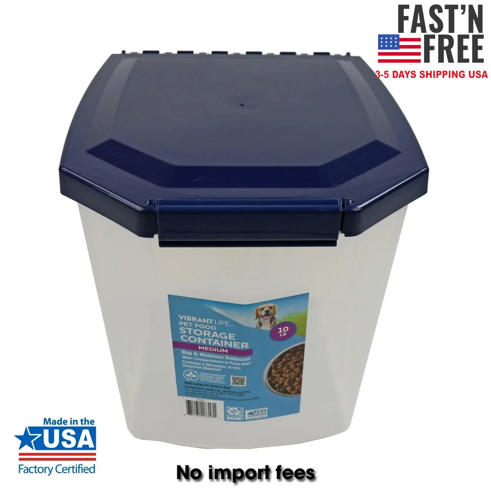 Vibrant Life Dog Food Container, Medium, 10-lb Capacity