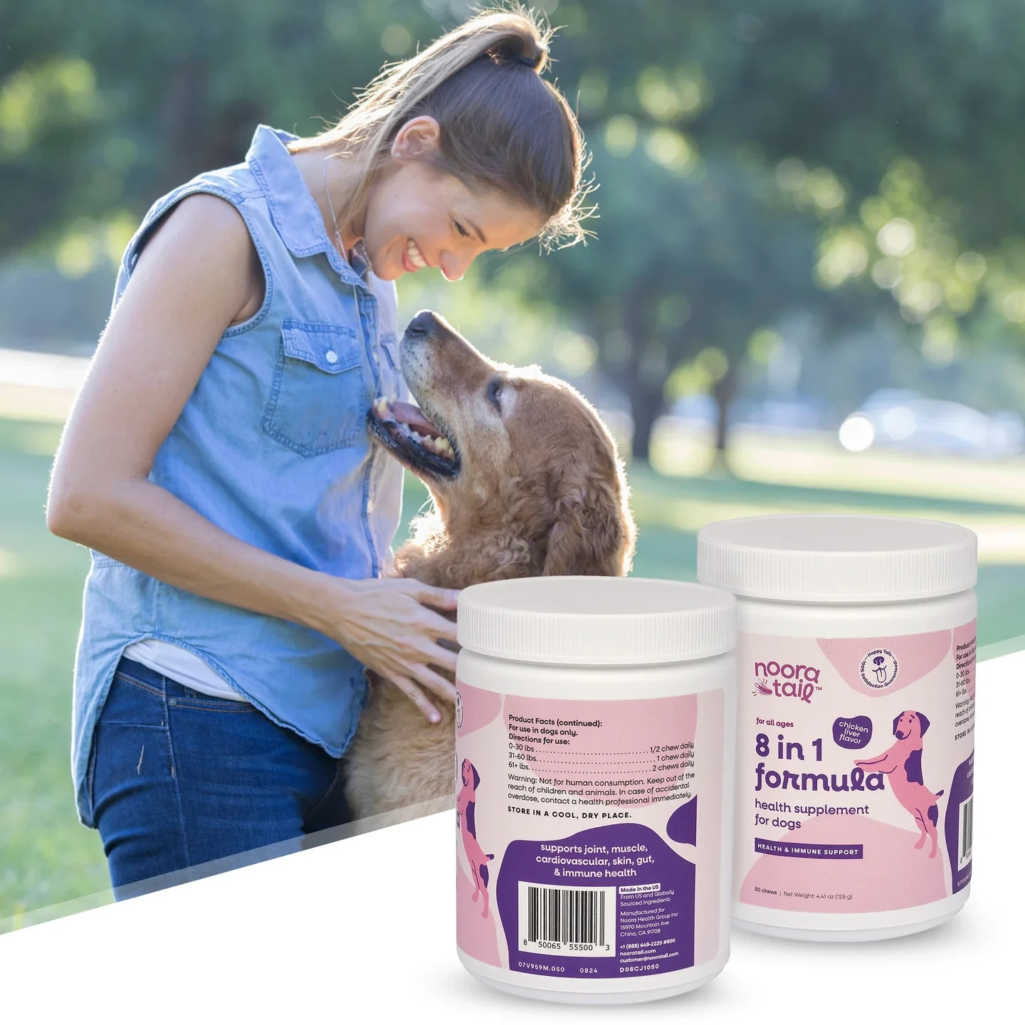 Noora 8-in-1 Dog Supplement Chews for Joints Heart Immune Skin Digestive Health