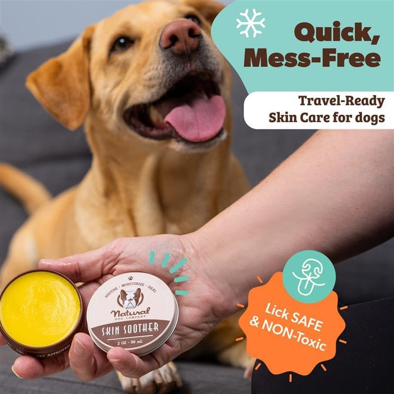 Natural Dog Company Skin Soother Balm for Dogs – 4 Oz Tin All Natural Hot Spot &