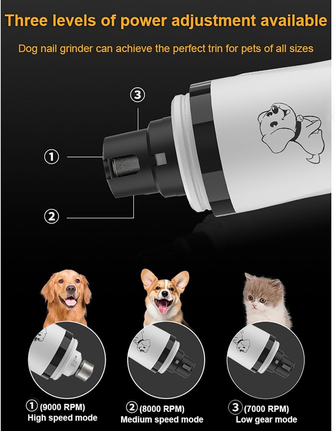 Upgraded Silent Groom Pro Nail Grinder Heusom Silent Grind Pro for Dogs Nail