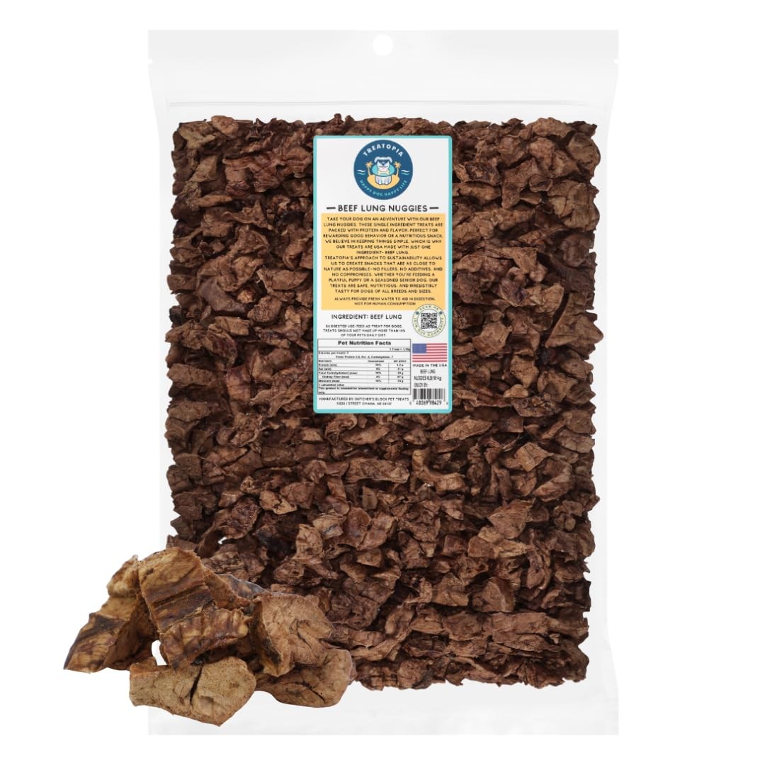 Beef Lung Nuggies Dog Treats – Single Ingredient, High Protein, Low Odor, Nat…