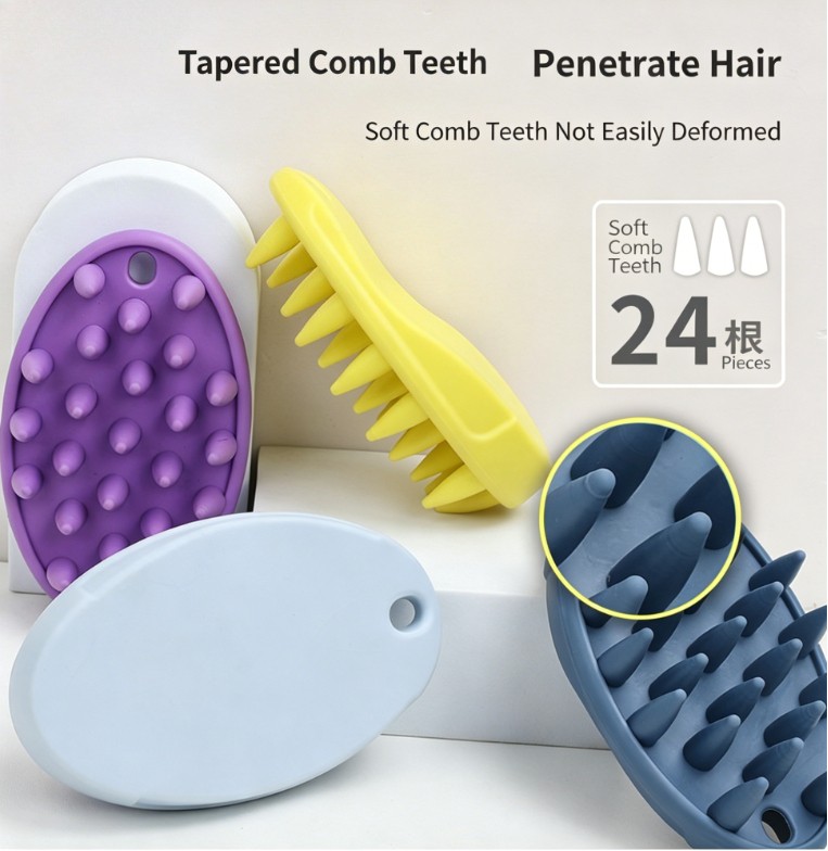 Light Yellow Pet Bath Massage Gloves Brush for Puppy Dog Cat Safety Silicone