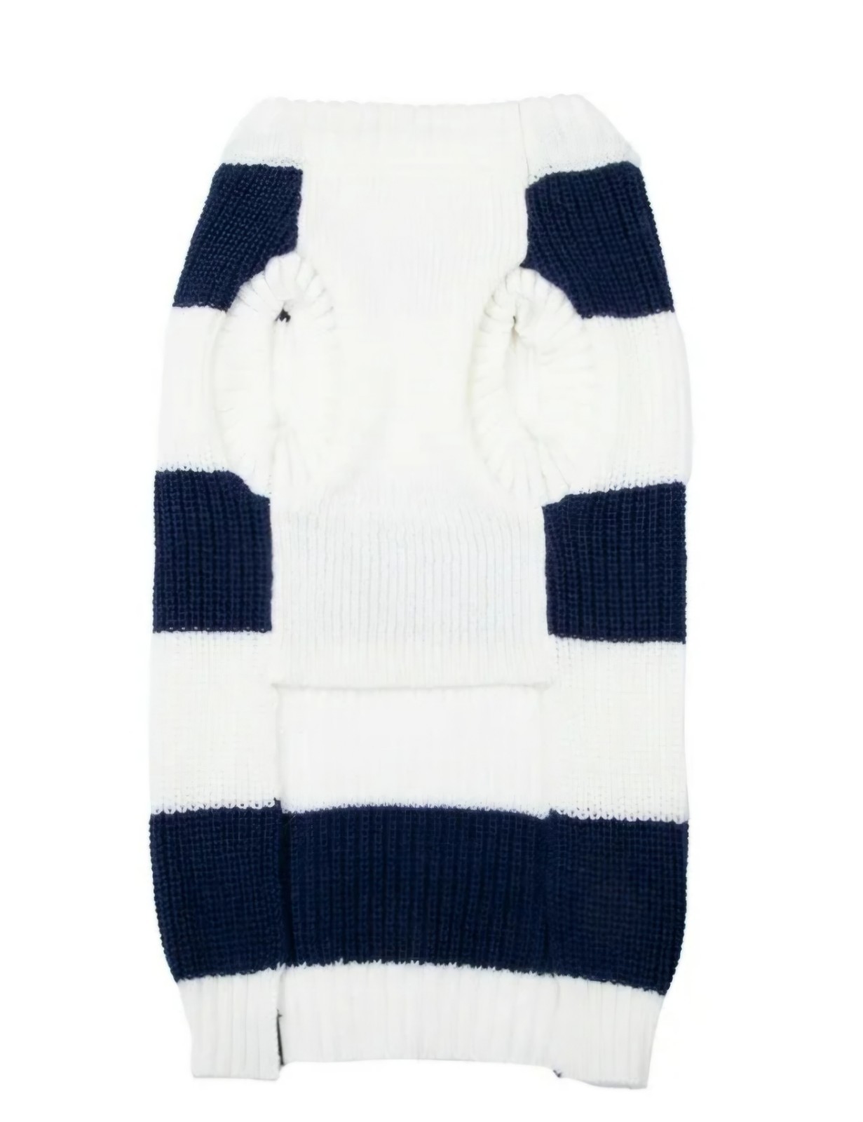 GAP Logo Blue & White Striped Henley, Pullover Puppy/Dog Sweater, Large
