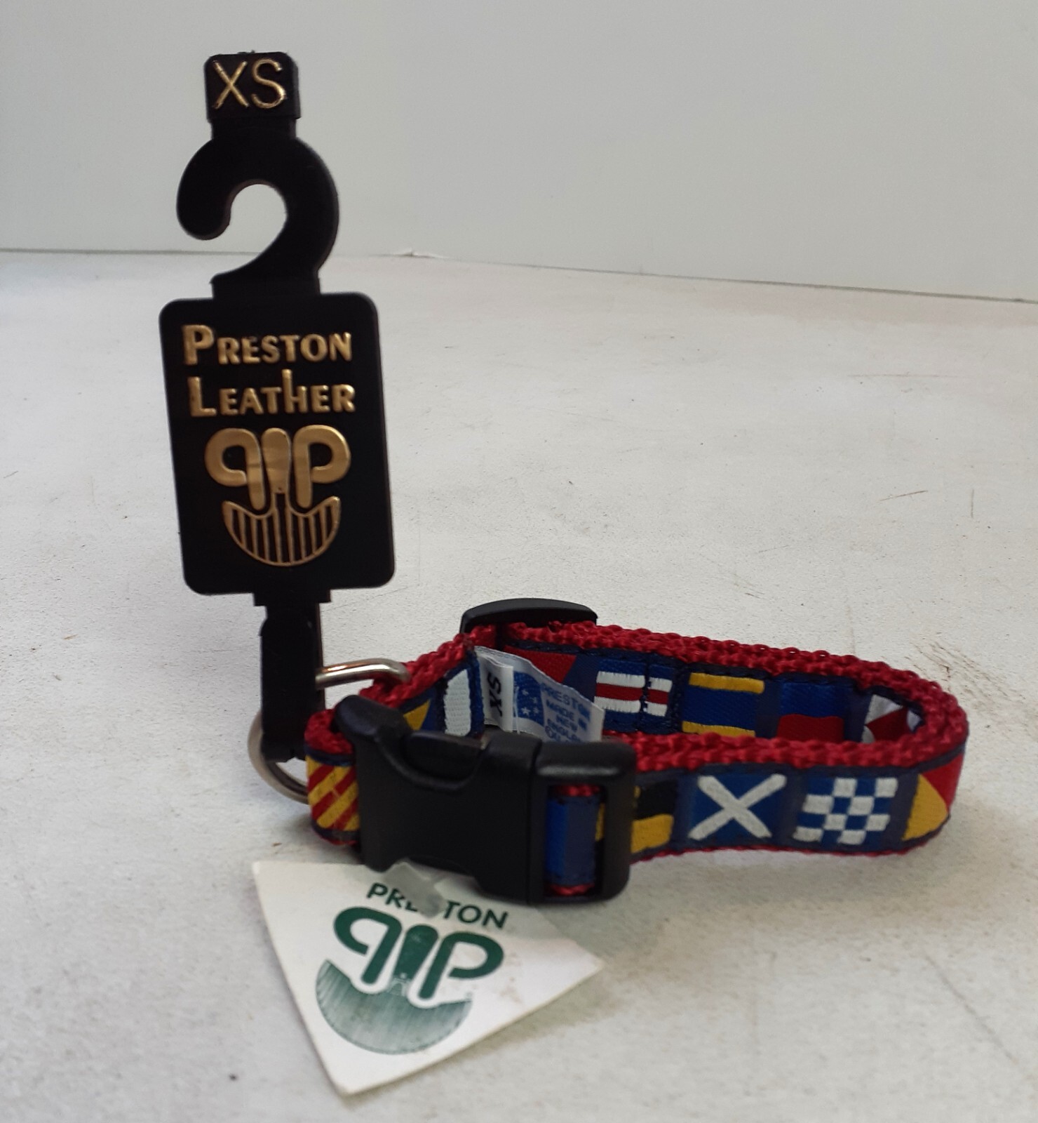 PRESTON Dog Collar Size Xtra Small XS Nautical AZ Code Flags Adjustable NWT