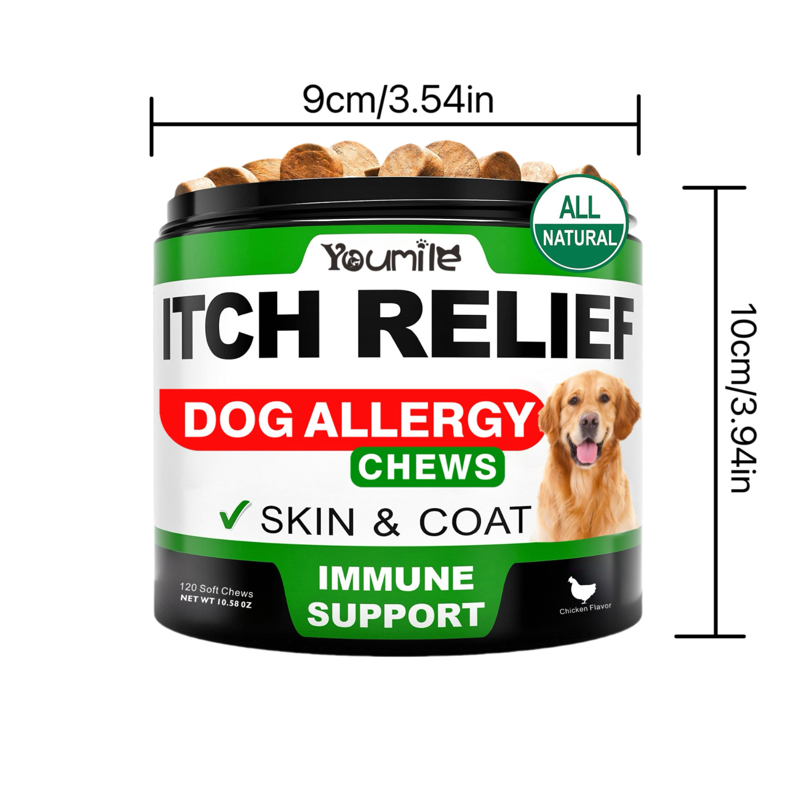 Dog Itch Relief Allergy Chews, Dog Itching, Used for healithy Support+Gut Health