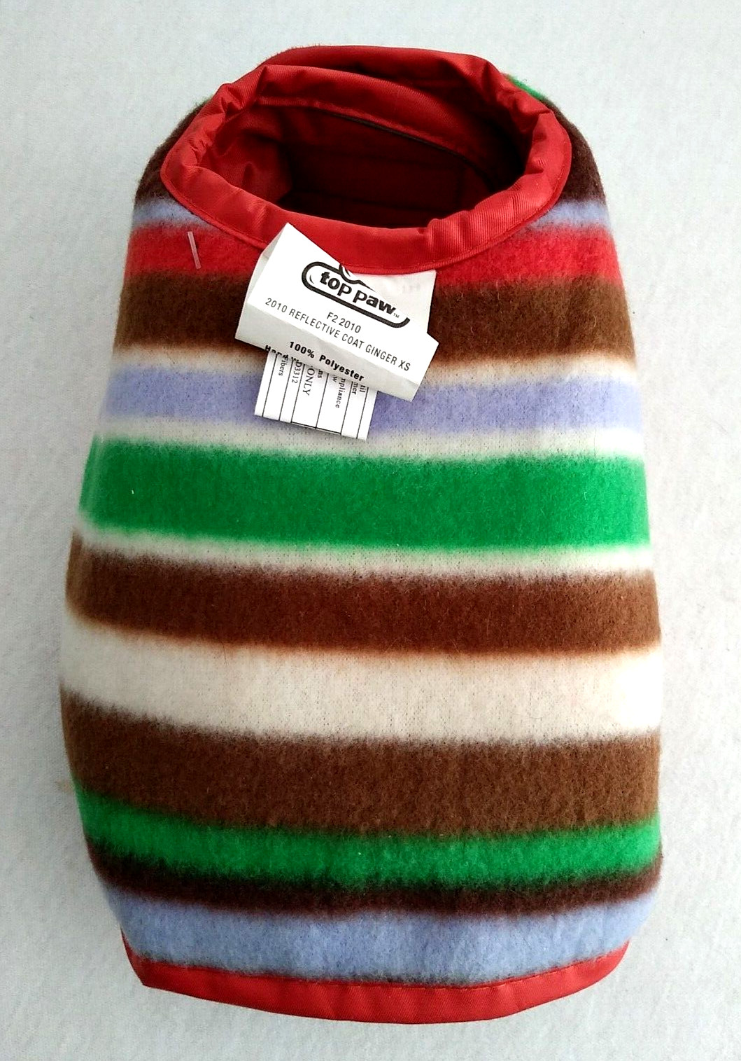 NWT Extra-Small Dog Jacket Orange Rain Repellent/Multi Fleece Reversible~TOP PAW
