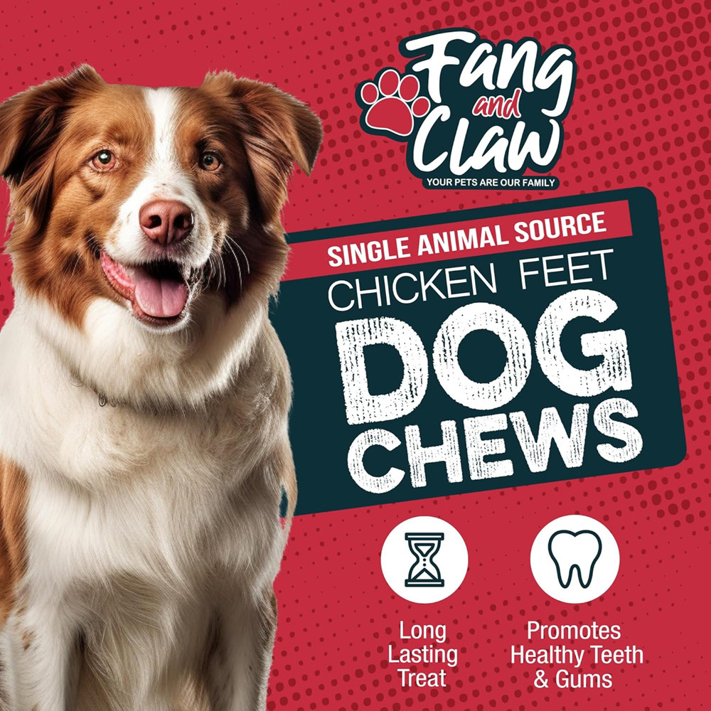 Natural Chicken Feet for Dogs Treats 75 Count Pack Single Ingredient All Natural