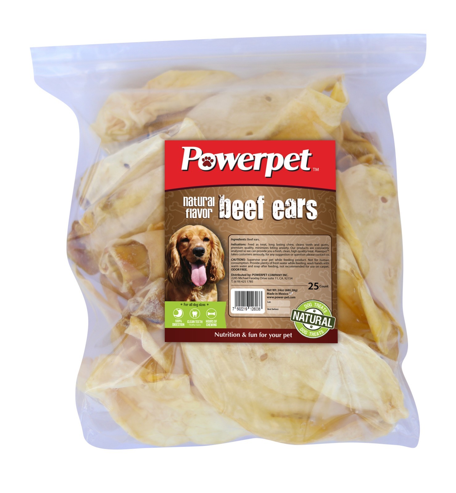 ALL NATURAL Beef Cow Ears-DOG Treats 25CT Natural Flavor-FDA & USDA APPROVED