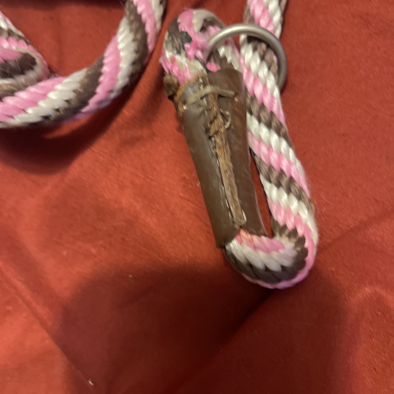 Mendota Dog Puppy Leash British Style Slip Lead Pink Chocolate 1/2”x 6’ 2 Pieces