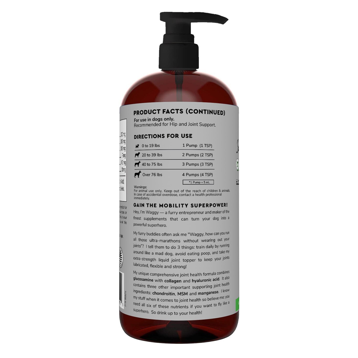 Premium Liquid Glucosamine for Dogs – All Ages (16 oz)